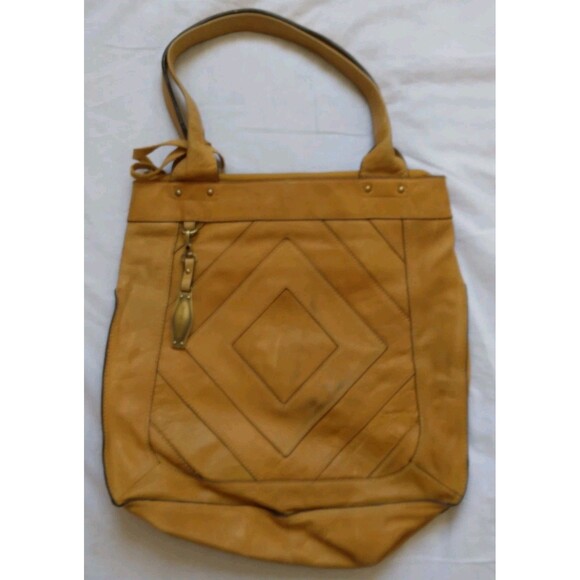 Lucky Brand Handbags - Lucky Brand Large Brown Leather Tote Shoulder Bag Distressed Y2K Boho Festival